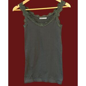 Soaked in Luxury Lace Trim Tank Top Small Soft Goth Romantic Minimalist Basic